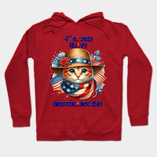 Cat in patriotic hat and scarf Hoodie